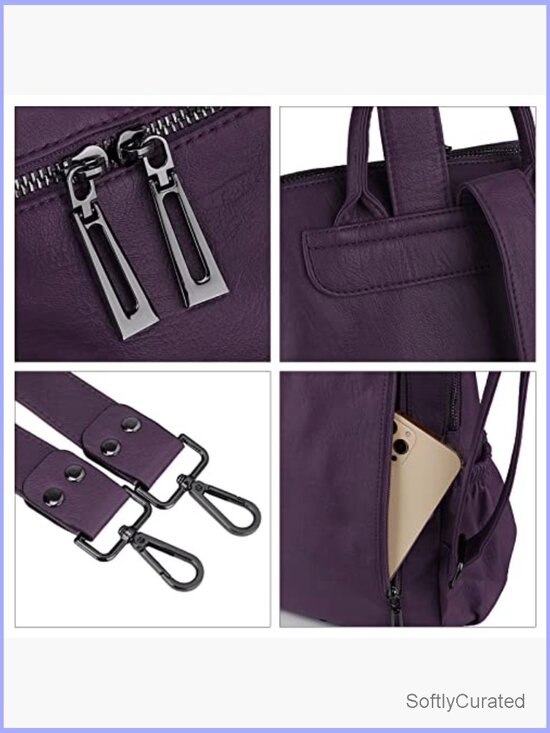 Vegan Leather Convertible Tassel Backpack Purse w/ Shoulder Strap main image 5